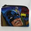 Handmade zipper coin purse made with Batman fabric