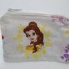 Handmade zipper coin purse made with Beauty and the Beast fabric