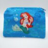 Handmade zipper coin purse made with Little Mermaid fabric