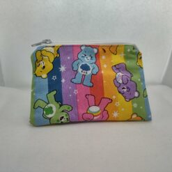Handmade zipper coin purse made with Care Bears fabric