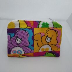 Handmade zipper coin purse made with Care Bears fabric