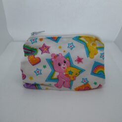 Handmade zipper coin purse made with Cheer Bear fabric