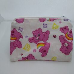 Handmade zipper coin purse made with Cheer Bear fabric