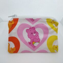 Handmade zipper coin purse made with Cheer Bear fabric