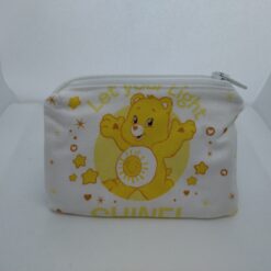 Handmade zipper coin purse made with Funshine Bear fabric
