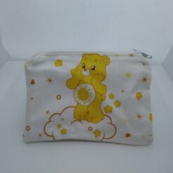 Handmade zipper coin purse made with Funshine Bear fabric