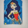 Handmade small zipper bag made with Wonder Woman fabric