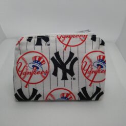Handmade zipper coin purse made with Yankees fabric