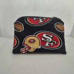 Handmade zipper coin purse made with San Francisco 49ers fabric