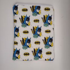 Handmade small zipper bag made with Batman fabric