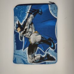 Handmade small zipper bag made with Batman fabric