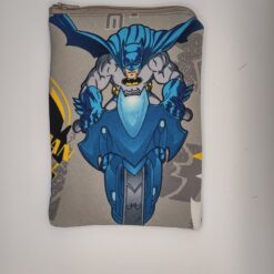 Handmade small zipper bag made with Batman fabric