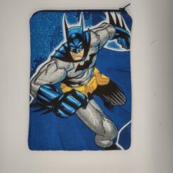 Handmade small zipper bag made with Batman fabric