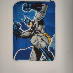 Handmade small zipper bag made with Batman fabric