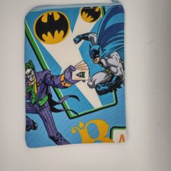 Handmade small zipper bag made with Batman fabric
