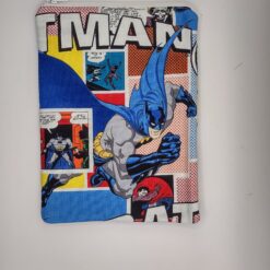 Handmade small zipper bag made with Batman fabric
