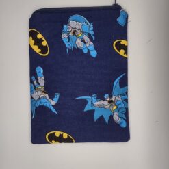 Handmade small zipper bag made with Batman fabric