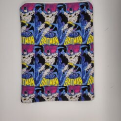 Handmade small zipper bag made with Batman fabric