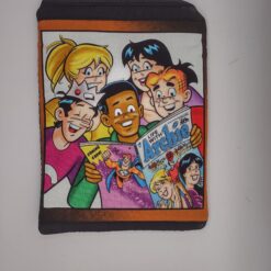 Handmade small zipper bag made with Archie fabric