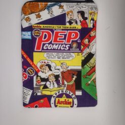 Handmade small zipper bag made with Archie fabric