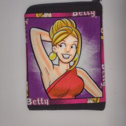 Handmade small zipper bag made with Archie fabric