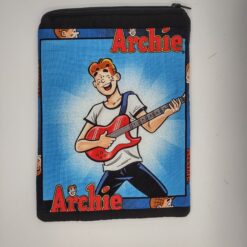 Handmade small zipper bag made with Archie fabric