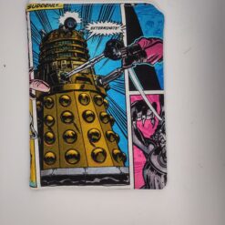 Handmade small zipper bag made with Dr Who fabric