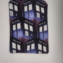 Handmade small zipper bag made with Dr Who fabric