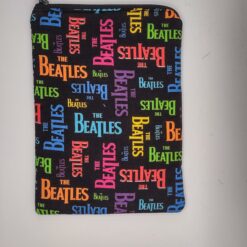 Handmade small zipper bag made with Beatles fabric