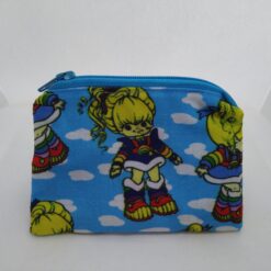 Handmade zipper coin purse made with Rainbow Brite fabric