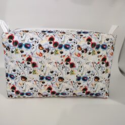 Handmade boxy zipper bag made with 101 Dalmatians fabric