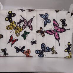 Handmade boxy zipper bag made with Butterfly fabric
