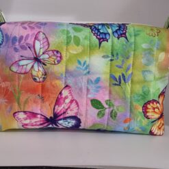 Handmade boxy zipper bag made with Butterfly fabric