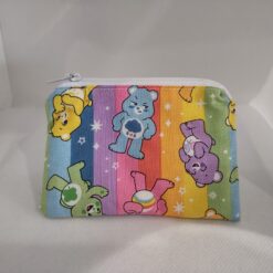 Handmade zipper coin purse made with Care Bears fabric