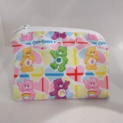 Handmade zipper coin purse made with Care Bears fabric
