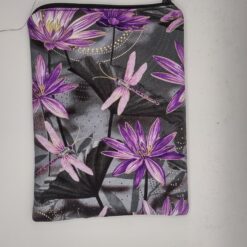 Handmade small zipper bag made with Dragonfly fabric