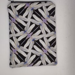 Handmade small zipper bag made with Dragonfly fabric