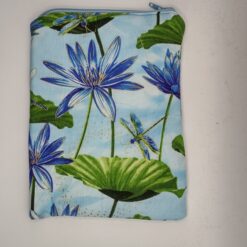 Handmade small zipper bag made with Dragonfly fabric