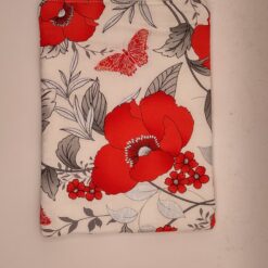 Handmade small zipper bag made with Flowers fabric