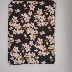 Handmade small zipper bag made with Flowers fabric