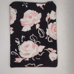Handmade small zipper bag made with Flowers fabric
