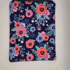 Handmade small zipper bag made with Flowers fabric