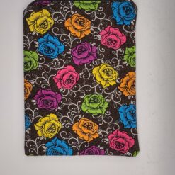 Handmade small zipper bag made with Flowers fabric