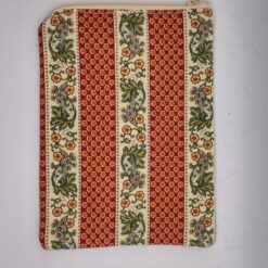 Handmade small zipper bag made with Flowers fabric