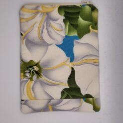 Handmade small zipper bag made with Flowers fabric