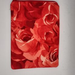 Handmade small zipper bag made with Flowers fabric
