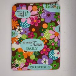Handmade small zipper bag made with Flowers fabric
