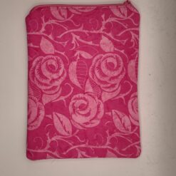 Handmade small zipper bag made with Flowers fabric