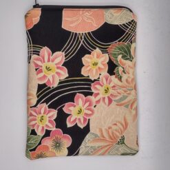 Handmade small zipper bag made with Flowers fabric