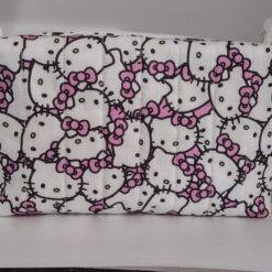 Handmade boxy zipper bag made with Hello Kitty fabric